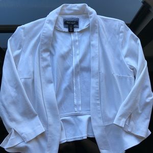 White House Black Market Cropped White Blazer